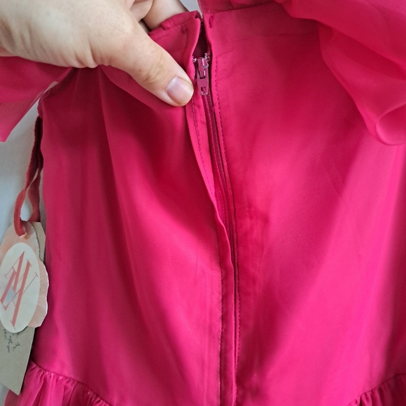 1950's Evening Dress Fuschia Vintage Homemade Prom Size XS/S Pink Wedding Guest - Picture 5 of 7